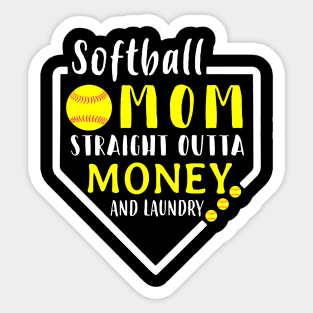 Softball Mom Straight Outta Money Laundry Detergent Sticker